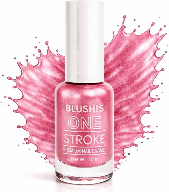 BLUSHIS One Stroke Soft Metallic Pink - Nail Paint | Quick Dry | Super-Stay | Blushing Petal Pink