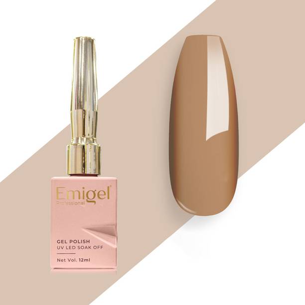 Emigel Professional UV Gel Nail Polish ROSE 058|Cured With UV LED Lamp, Super Glossy Finish, 12ml ROSE BROWN