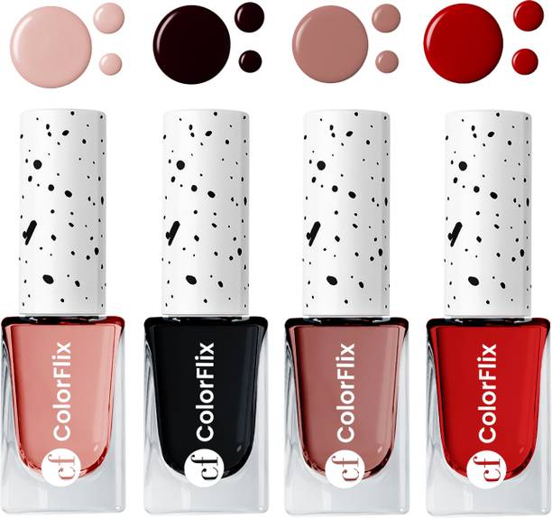 ColorFlix Prism Pop Nail Paint 4-Pack – Long Stay, High Gloss, Trendy Pastel Colors Hazel Hazel