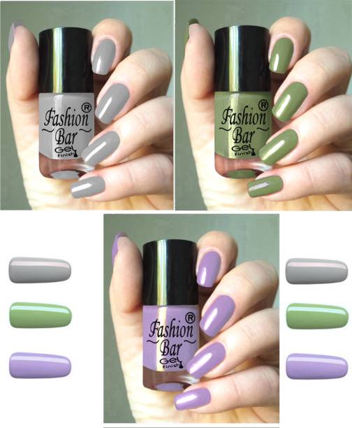 Fashion Bar New Gel Effect Long lasting and quick-dry Luxury Nail Paint Set GR grey