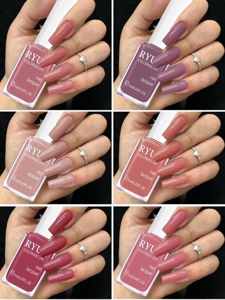RYUK Lustrous 6-Piece Shine Nail Polish Kit for Dazzling Manicures Set-2 Multicolor