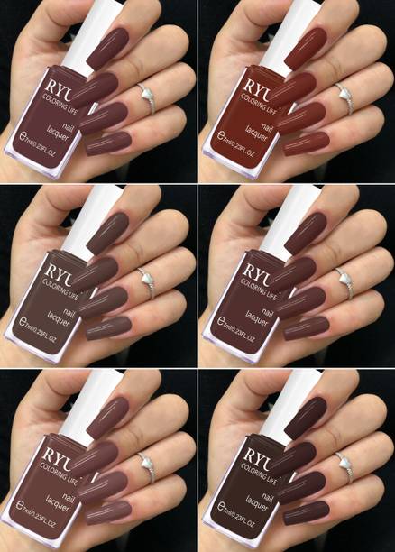RYUK Brown Tone Nail Polish Combo for Everyday & Party Wear Chocolate Brown