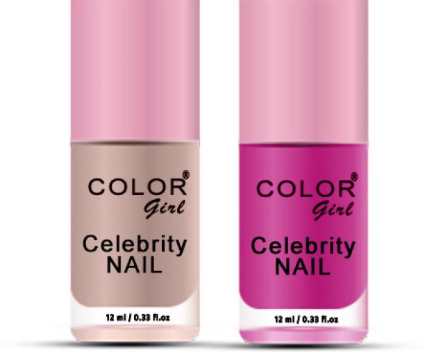 Color Girl Quick Dry Long Lasting Extra Shine Exclusive Celebrity Nails Dusty White, Magenta