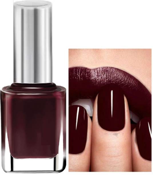 SIZLLIK Maroon Colour High Shine and Long Lasting Glossy Nails maroon