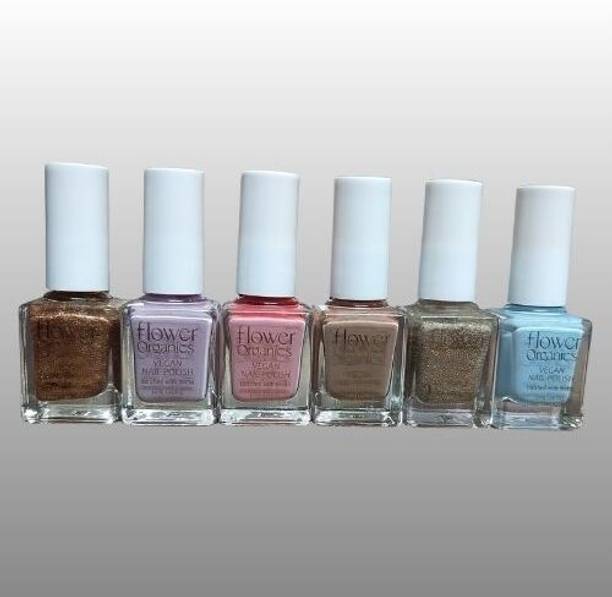 Flower Organics Nail_Polish02 04CHAMPAGNE, 08LILACFLOWER, 07LOVETHELAVANDER, 09BEIGEFLOWER, 14OXIDISED, 34KISSME