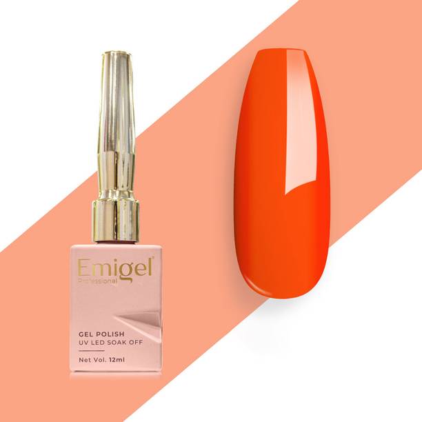 Emigel Professional UV Gel Nail Polish TOMATO 045|Cured With UV LED Lamp, Super Glossy Finish, 12ml TOMATO ORANGE
