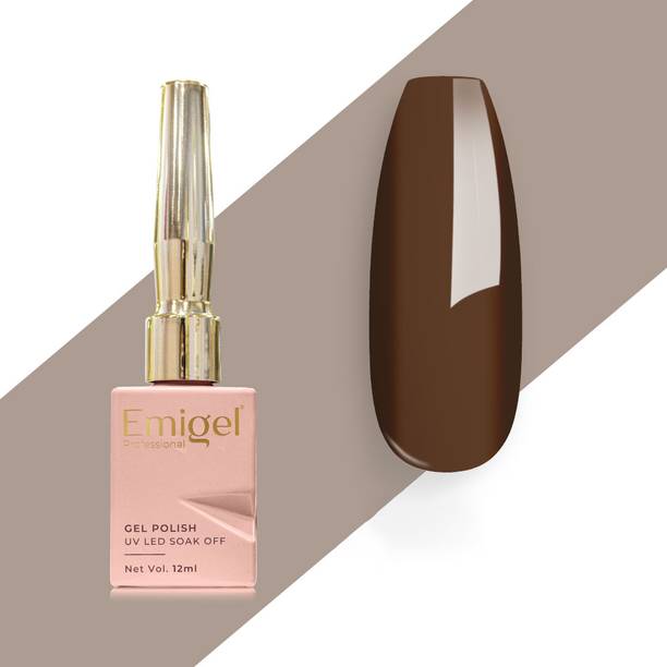 Emigel Professional UV Gel Nail Polish BROWN 104 | Cured With UV LED Lamp, Super Glossy Finish, 12ml CHOCLATE BROWN