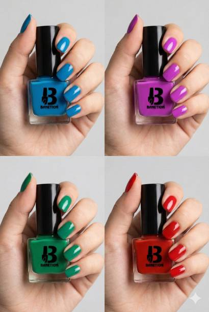 Banetion Quick Dry Long Lasting Nail Polish (Pack Of 4) Multicolor