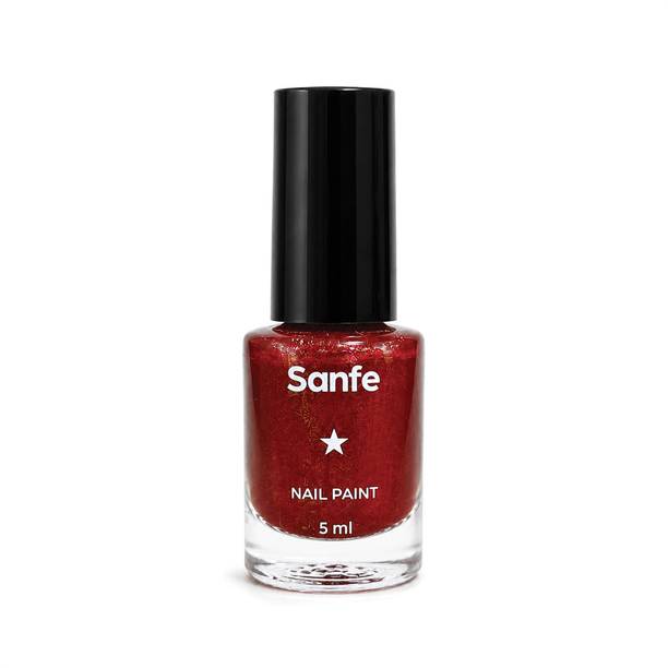 SANFE Royal Amber Nail Paint | 5 ml | Glossy Nail Polish for Women | Long-Lasting Red