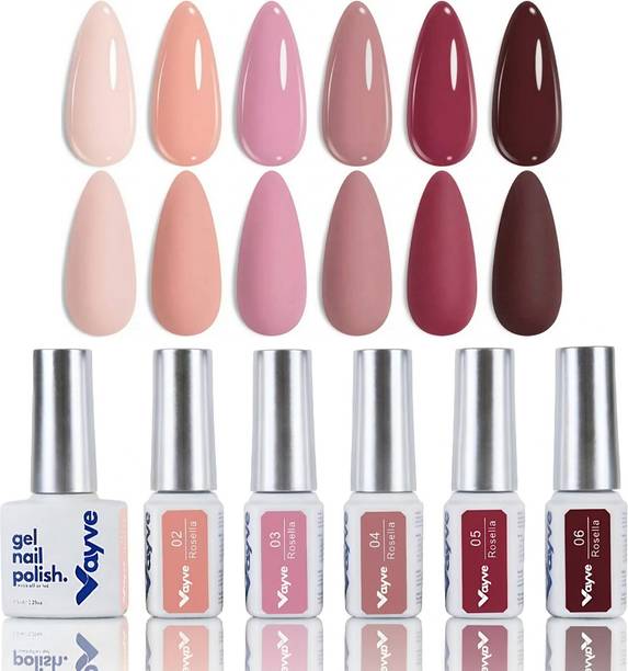 Vayve UV Gel Nail Polish Set Raspberry Red Nude Peach Cherry Pink Gel Polish Kit 7.5ml Rosalia