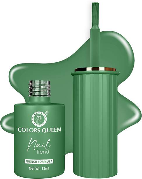 COLORS QUEEN Nail Trend Long Lasting & Quick Drying Nail Polish for Women with High Shine Kombu Green