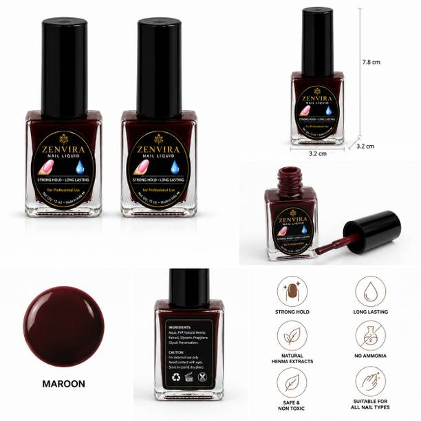 ZENVIRA ESSENTIALS NAIL LIQUID MAROON