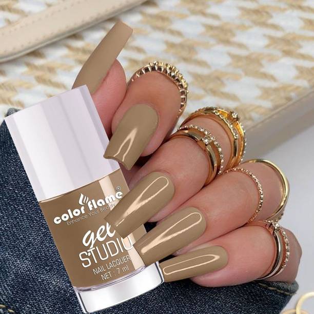 COLOR FLAME High Gloss, Quick Dry & Long Lasting100% Vegan & Cruelty Free Nail Polish Dark Nude