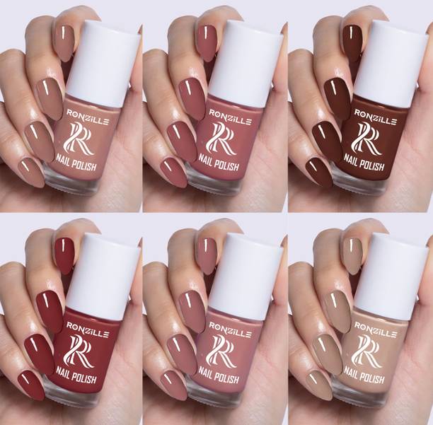 RONZILLE Quick Dry Long Lasting Nail Polish Combo Set Of 6 Combo Of Different Color-12