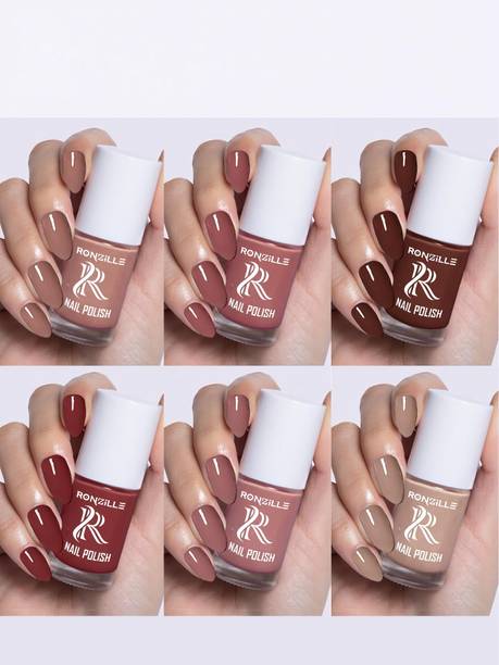 RONZILLE Quick Dry Long Lasting Nail Polish Combo Set Of 6 Combo Of Different Color-12