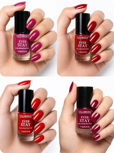 velorique Smooth Gloss Finish Nail Polish Combo – 4 Shades Multicolor
