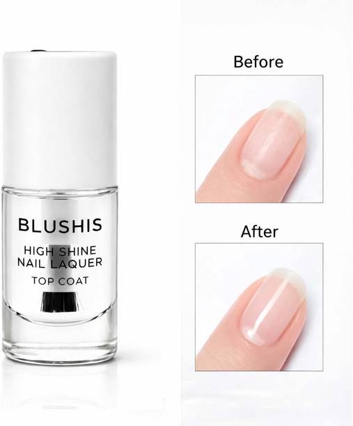 BLUSHIS Crystal Clear Top Coat – High Shine | Transparent | Streak Free | Nail Lacquer Transparent