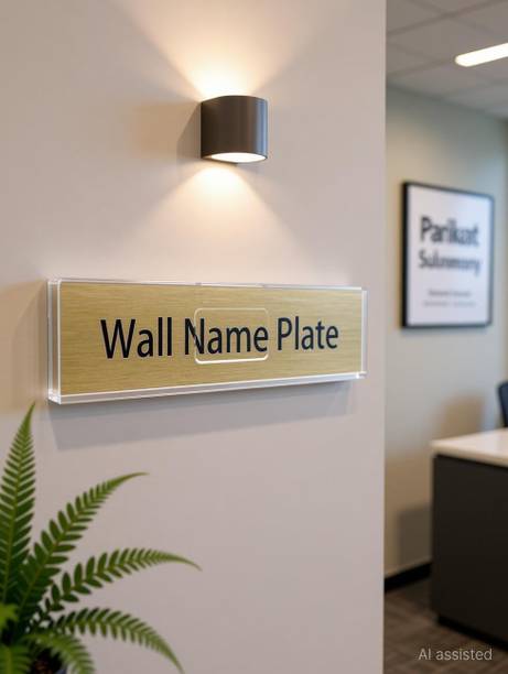 Parikshit Sublimation Plastic Acrylic Wall Name Plate Holder Horizontal with Double Sided Tape set of 8 Pcs Name Plate