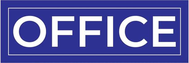 Ishanvi Enterprises Plastic OFFICE Room Sign Board | Bold Blue Acrylic Door Plate for Office Spaces Name Plate