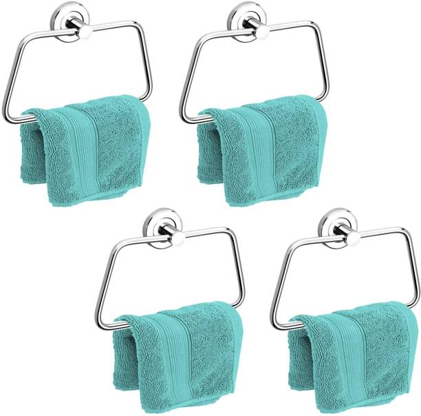 Impulse by Plantex Towel Ring for Bathroom/Towel-Napkin Hanger/Bathroom Accessories (Rectangle) Set of 4 Napkin Rings