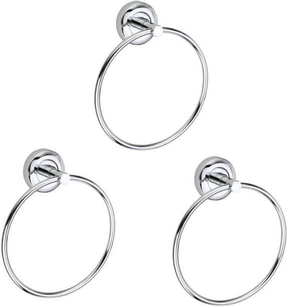 RSP Quality Bit Stainless Steel Heavy Round Towel Ring for Bathroom, Kitchen (Pack of 3) Set of 1 Napkin Rings