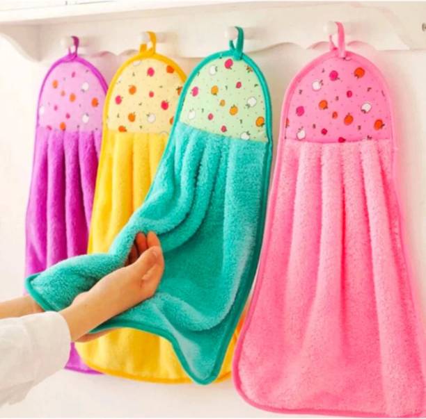 VarniEcom Microfiber 300 GSM Hand Towel Set (Pack of 4) Multicolor Cloth Napkins
