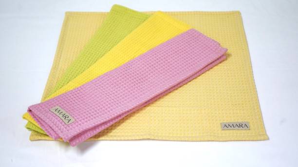 AMARA WEAVES 100%Cotton Bright Summer Color Honeycomb Waffle – Combo Napkins – Size 40×40 CM Multicolor Cloth Napkins