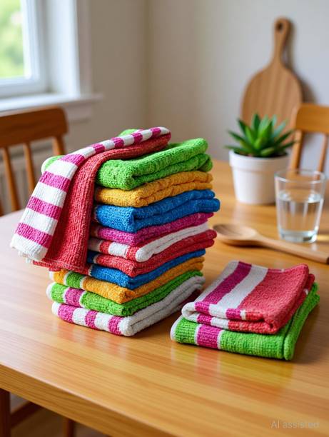 Cottonly High Absorbent Hand Towels, For Kitchen Uses Multicolor Cloth Napkins