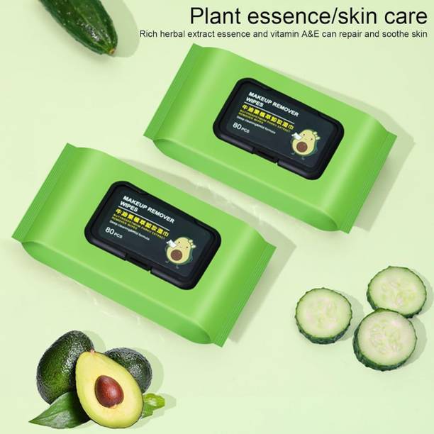 Ashmakam Oil-Free Face Wipes for Oily Skin with Natural Botanicals – 60 pcs Multicolor Cloth Napkins