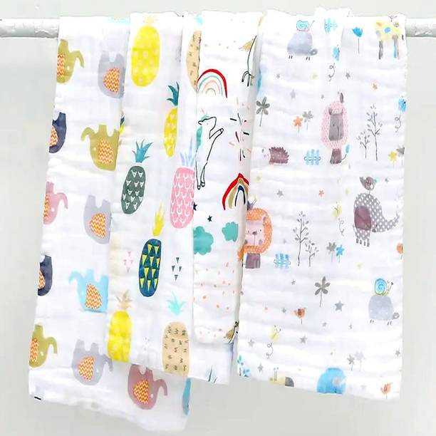 Babking Dry Muslin Wash Cloth Organic Cotton Face Towel Handkerchief for Baby New Born White Cloth Napkins