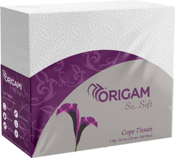 Origami So Soft 1 Ply Pack of 1 White Paper Napkins (100 Sheets)