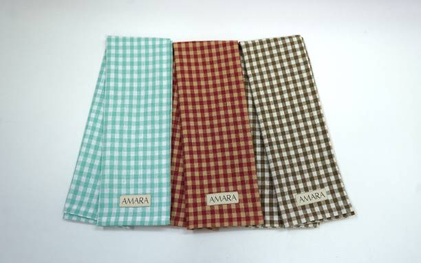 AMARA WEAVES 100%Cotton Classic Small Check Design – Multicolor Combo Kitchen Towels Multicolor Cloth Napkins