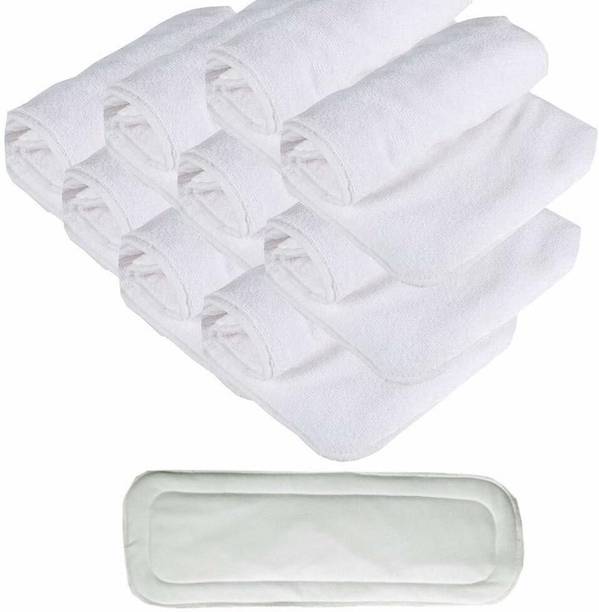 vsol Dry Feel absorber Insert diaper liner for Adjustable, washable and reusable Cloth Diapers (Compatible with pocket diapers/cover diapers) Free size. Microfiber absorber - 5 layers (Pack of 9)