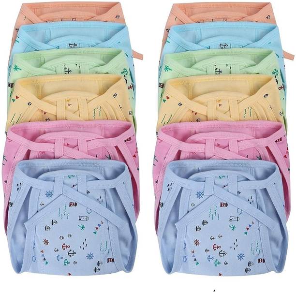 FabSquare New Born Washable Reusable Hosiery Cotton Diapers/Nappy 0-6 Months