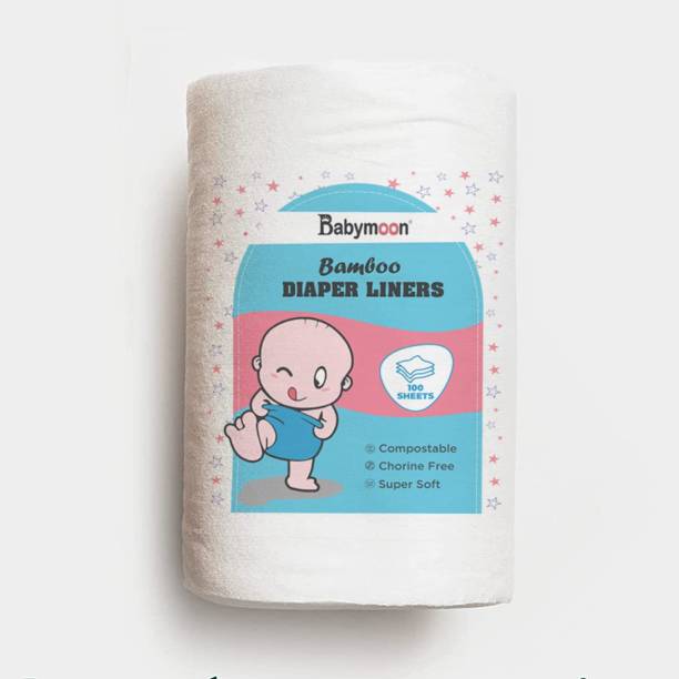 BABYMOON Disposable Flushable Biodegradable Nappy Diaper Liners-100 Sheets
