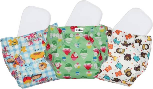 ByLoe Cloth Diapers + Insert Pad, Washable, 100% Absorption, 0 - 3 yrs