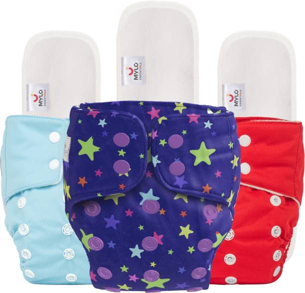 MYLO Baby: Reusable Cloth Diapers + Insert Pad, Washable, 100% Absorption, 0 - 3 yrs