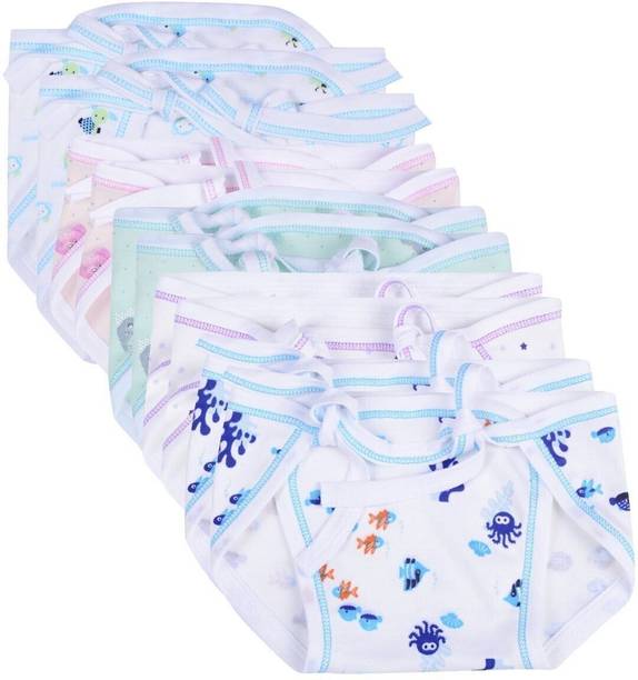 Twist Fab Multi Color Baby cotton cloth nappies save girl child Pack Of 10