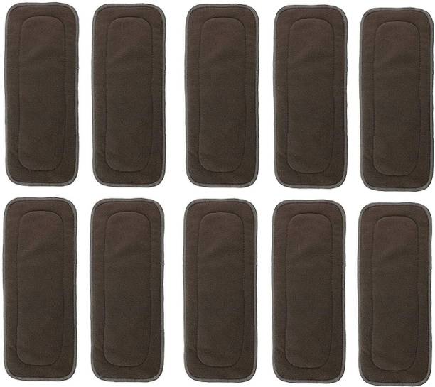 Hokista Reusable Baby Cloth Diaper Wet free Inserts Washable Black Nappy (Pack of 10)