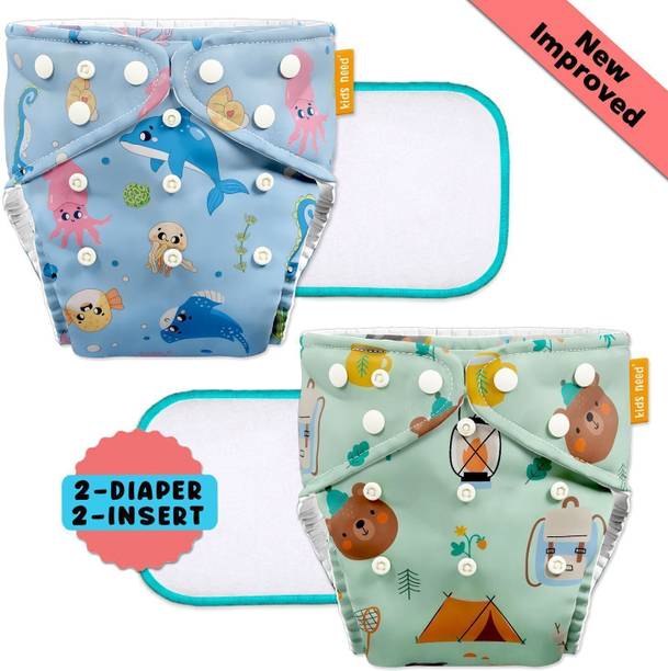 kids need 2 Leak-Proof cloth diapers for baby | washable, Reusable diaper Adjustable 3M-3Y