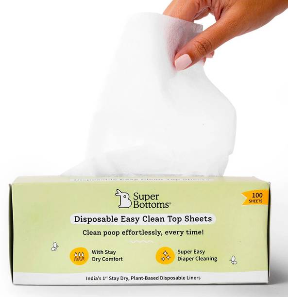 Superbottoms Disposable Easy Clean Top Sheets, Diaper Liner, Toxin-Free, Biodegradable