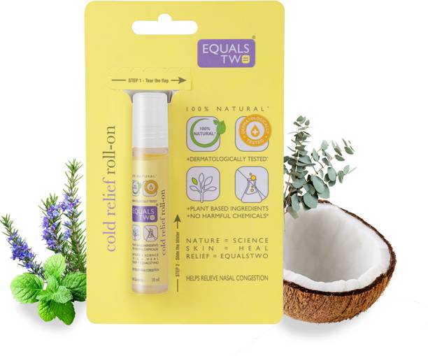 EqualsTwo Cold Relief Roll On For Babies, 10ml, Helps Relieve Nasal & Chest Congestion Manual Nasal Aspirator