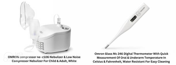 OMRON compressor ne- c106 Nebulizer & OmronMC 246 Digital Thermometer & Nebulizer
