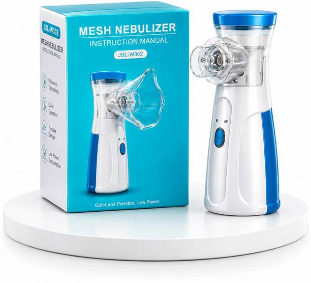 CRETO Blue Mini Portable Nebulizer, Silent Mesh, All Ages, Battery & Type-C Nebulizer
