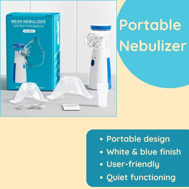 SWADESI BY MCP Portable Nebulizer for Adults,Kids for Breathing Problem White-Blue Nebulizer Nebulizer