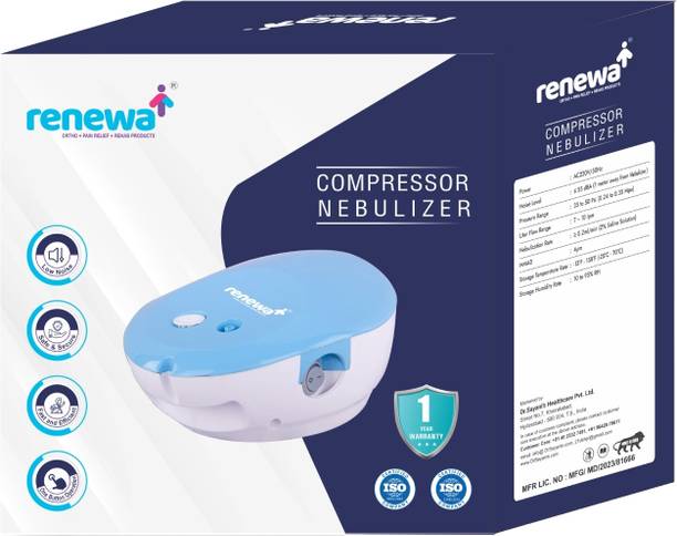 Renewa Compressor Nebulizer Machine with Kit for Adult and Kids Nebulizer (White)Com Nebulizer