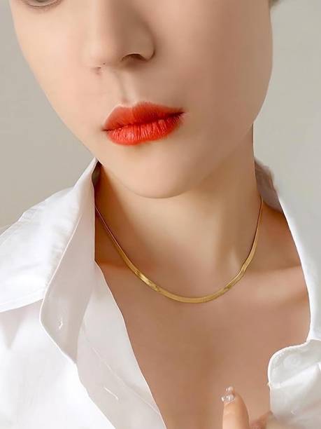Anti Tarnish Plain Silk Design 3mm Gold-plated Plated Stainless Steel Chain
