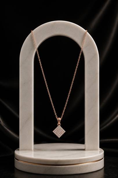 Cubic Zirconia Copper Plated Stainless Steel Necklace