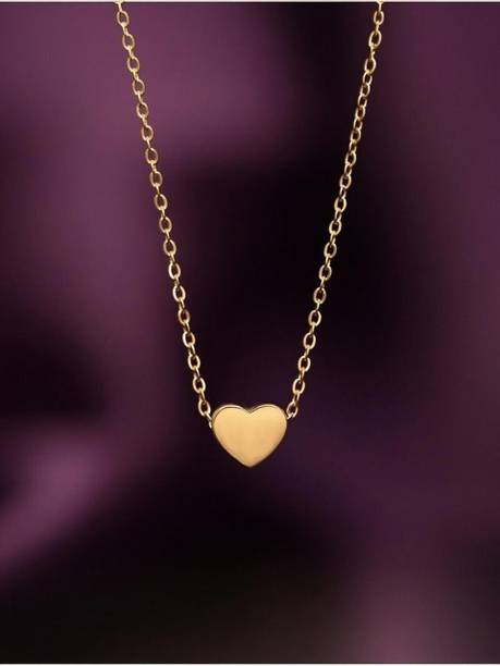 Paris Heart Necklace Gold-plated Plated Stainless Steel Necklace