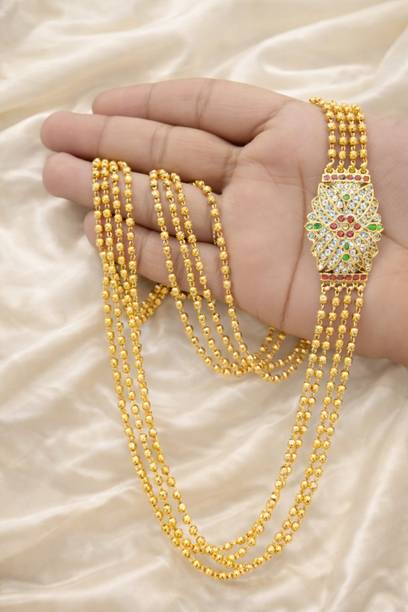 Varnam Fashions CHANDRA HARAM Gold-plated Plated Brass Layered